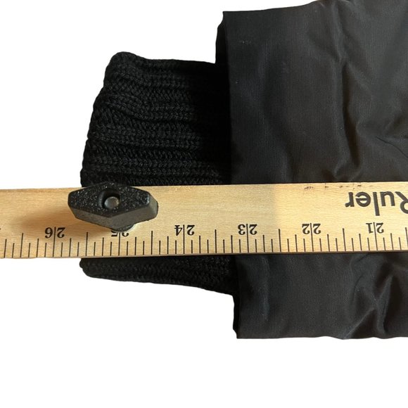 Eileen Fisher Jacket Womens Large Black Fleece Lined Removable Hood High Neck - Picture 13 of 16